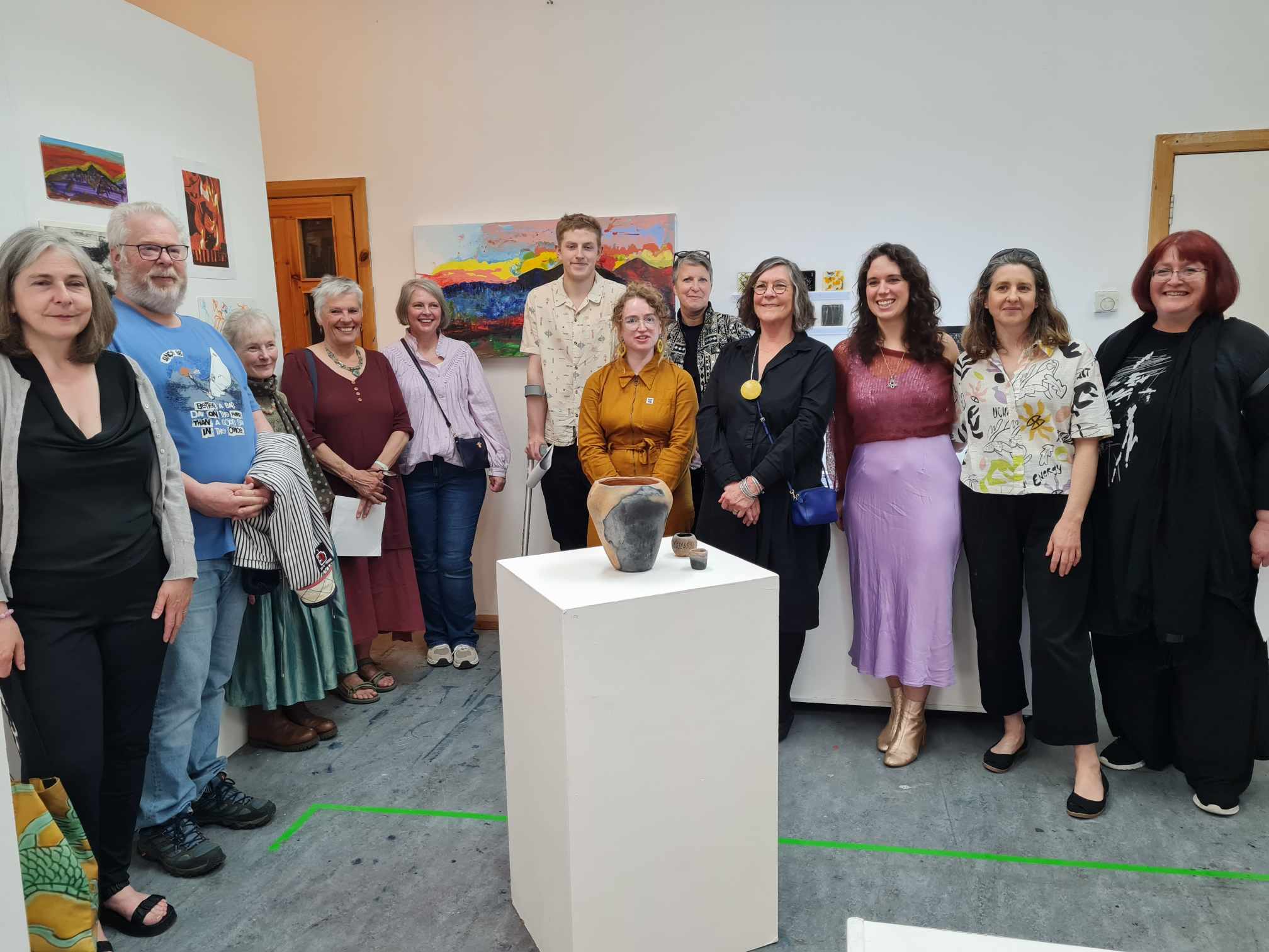 Attendees and students at Open Studio Exhibition opening in 2024