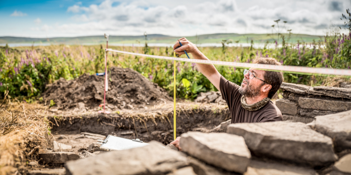 PhD Student Steve Worth at Skaill