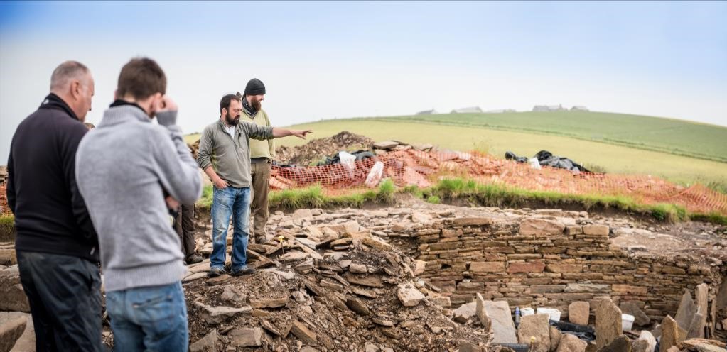 Staff at archaeological dig