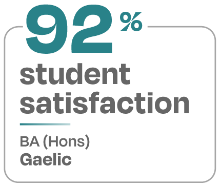 92 percent student satisfaction BA Hons Gaelic