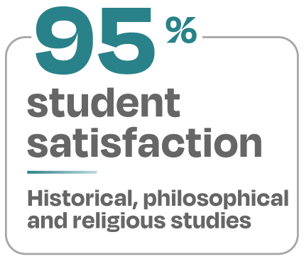 95 percent student satisfaction Historical philosophical and religious studies