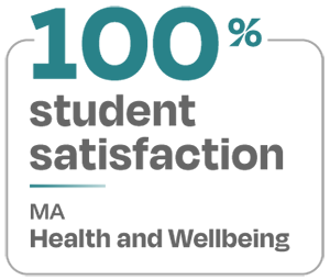 100 percent student satisfaction MA Health and Wellbeing