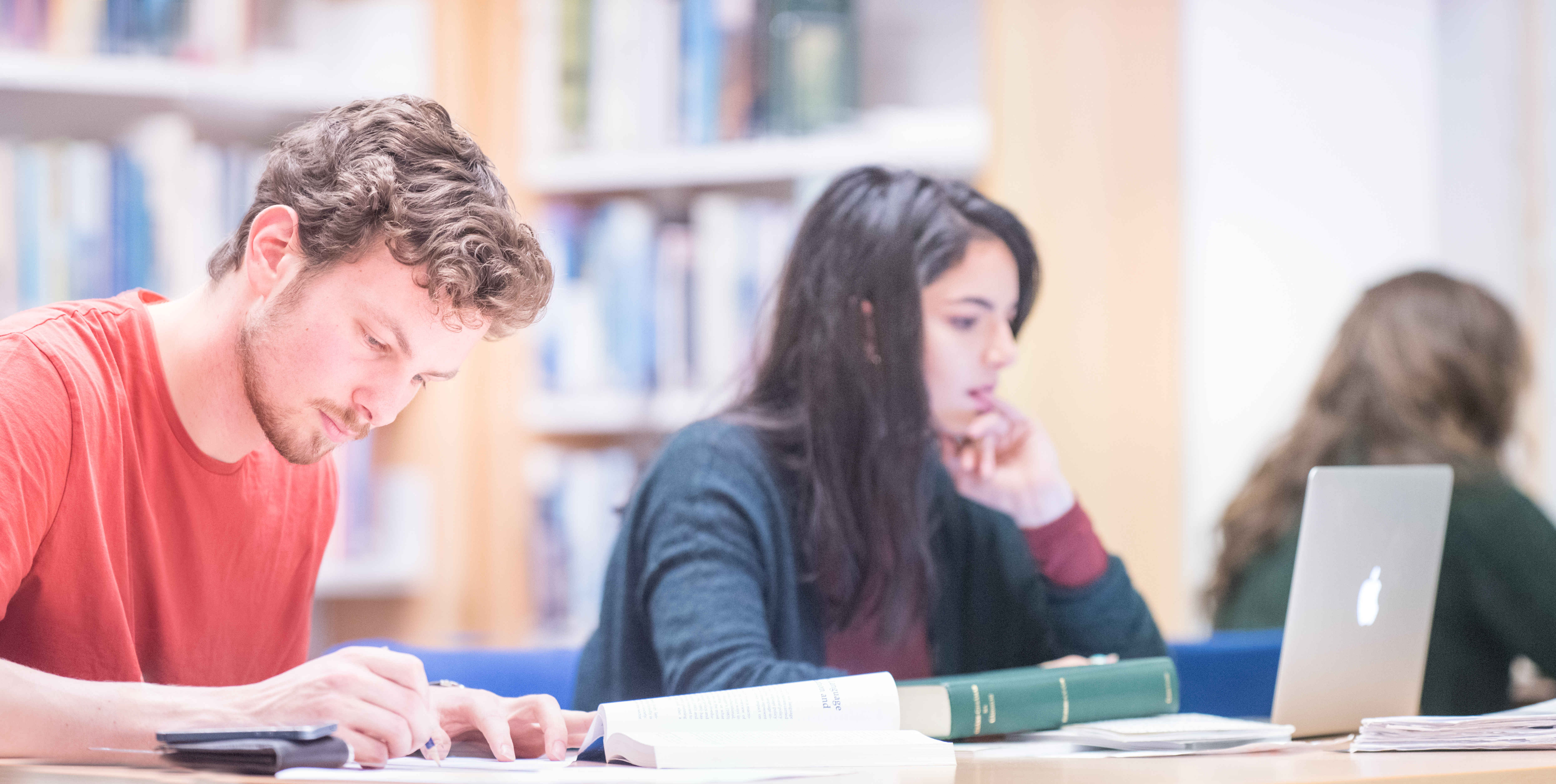 Students in a library