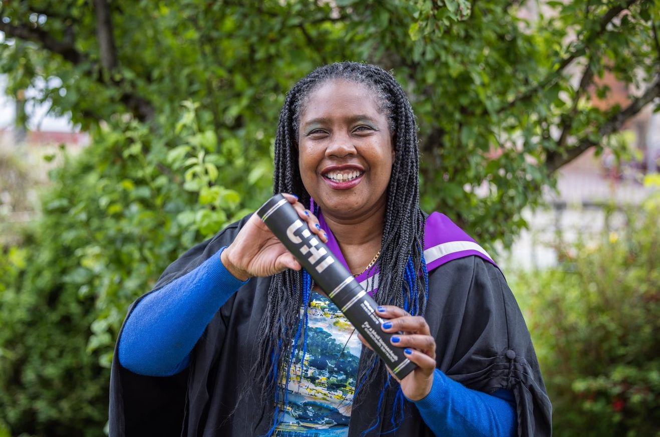 Paulette with her scroll