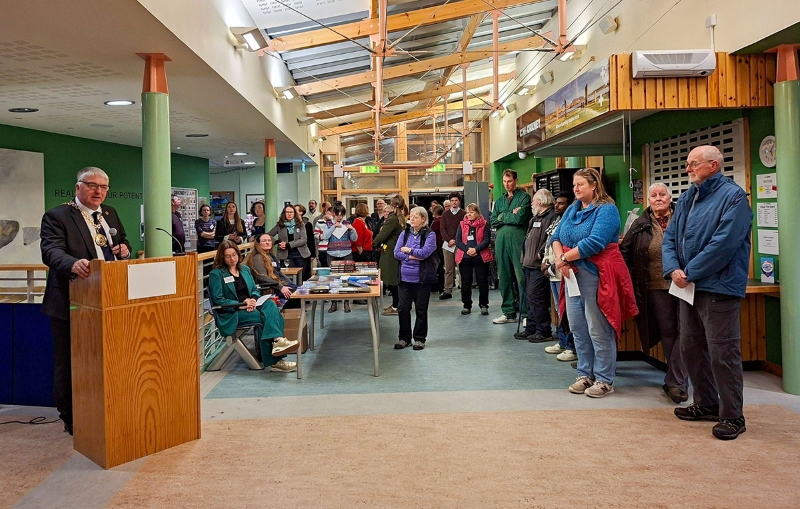 Councillor Graham Bevan, convener of Orkney Islands Council, giving the opening address