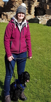 Nicola Martin with a dog