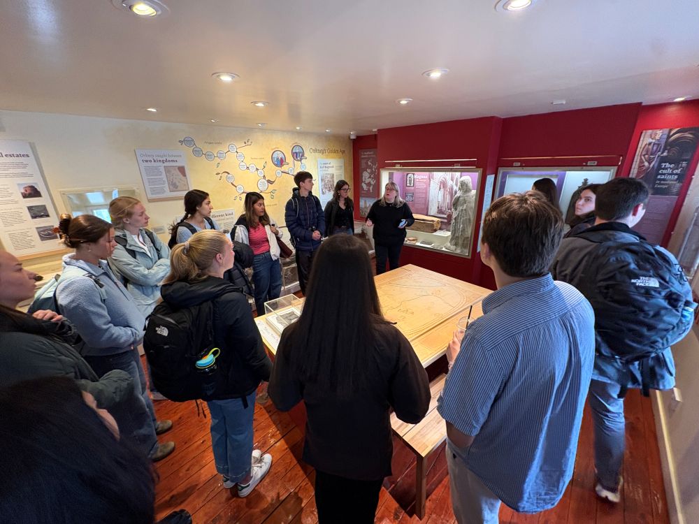A photograph of the W&L study group in the Orkney Museum