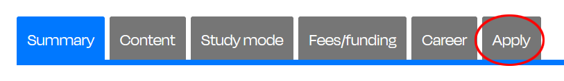 Location of 'Apply' tab on course pages